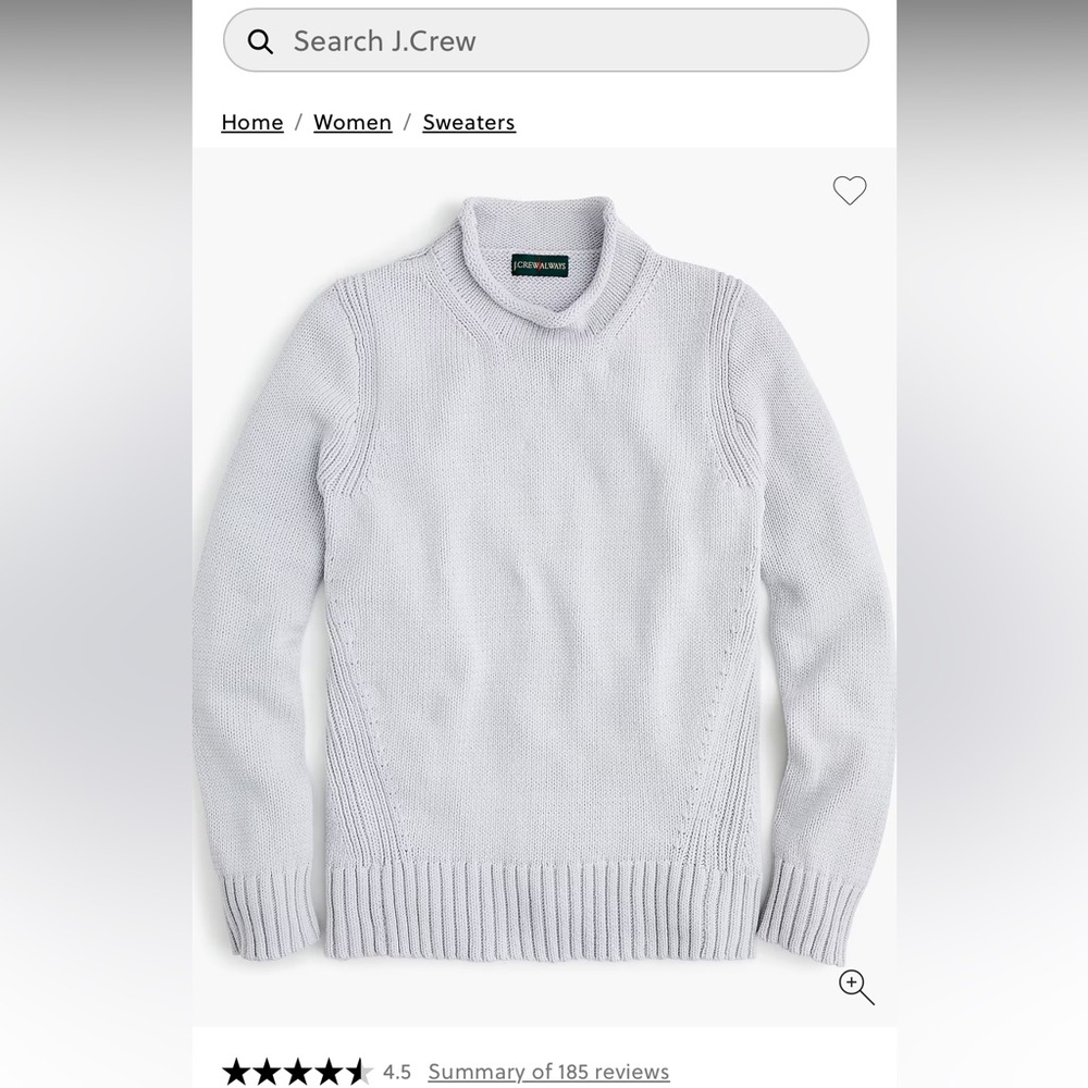 J. Crew Light Gray Turtleneck Sweater